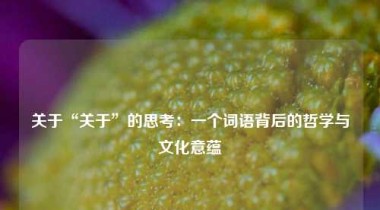 关于“关于”的思考：一个词语背后的哲学与文化意蕴