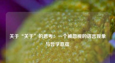 关于“关于”的思考：一个被忽视的语言现象与哲学意蕴