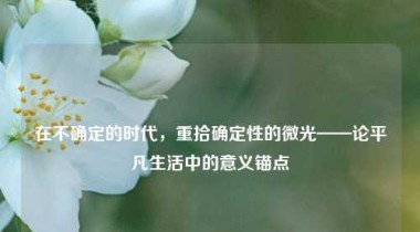 在不确定的时代，重拾确定性的微光——论平凡生活中的意义锚点