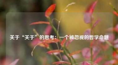 关于“关于”的思考：一个被忽视的哲学命题