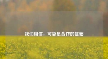 我们相信，可靠是合作的基础
