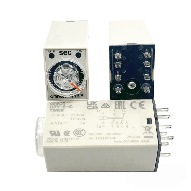 欧姆龙时间继电器 H3Y-2-C AC220 60S 10S 30S 微型定时器 5A触点