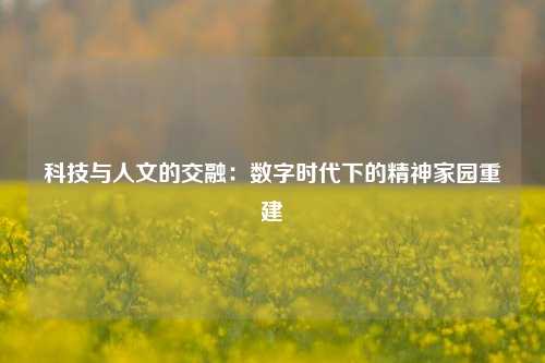 科技与人文的交融：数字时代下的精神家园重建