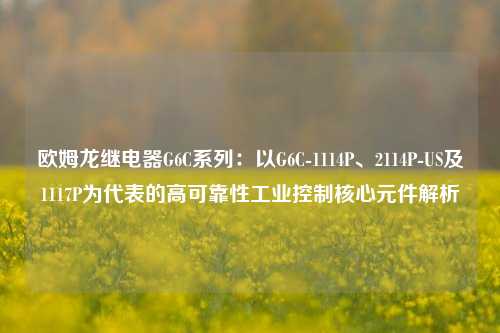 欧姆龙继电器G6C系列:以G6C-1114P、2114P-US及1117P为代表的高可靠性工业控制核心元件解析 欧姆龙继电器G6C系列:以G6C-1114P、2114P-US及1117P为代表的高可靠性工业控制核心元件解析