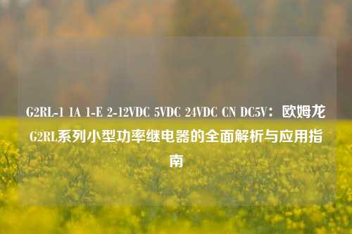 G2RL-1 1A 1-E 2-12VDC 5VDC 24VDC CN DC5V:欧姆龙G2RL系列小型功率继电器的全面解析与应用指南 G2RL-1 1A 1-E 2-12VDC 5VDC 24VDC CN DC5V:欧姆龙G2RL系列小型功率继电器的全面解析与应用指南