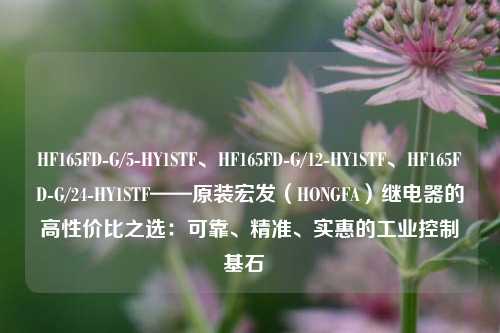 HF165FD-G/5-HY1STF、HF165FD-G/12-HY1STF、HF165FD-G/24-HY1STF——原装宏发（HONGFA）继电器的高性价比之选：可靠、精准、实惠的工业控制基石  