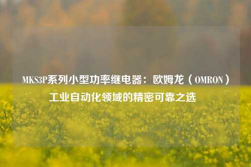 MKS3P系列小型功率继电器:欧姆龙(OMRON)工业自动化领域的精密可靠之选 MKS3P系列小型功率继电器:欧姆龙(OMRON)工业自动化领域的精密可靠之选