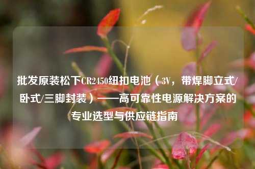 批发原装松下CR2450纽扣电池（3V，带焊脚立式/卧式/三脚封装）——高可靠性电源解决方案的专业选型与供应链指南  