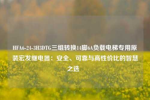 HFA6-24-3H3DTG三组转换14脚6A负载电梯专用原装宏发继电器：安全、可靠与高性价比的智慧之选  