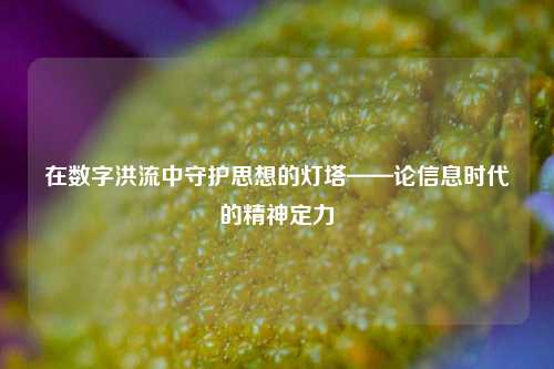 在数字洪流中守护思想的灯塔——论信息时代的精神定力